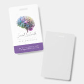 Psycholoog / neuroloog minimalist badge (Voor- en achterkant)