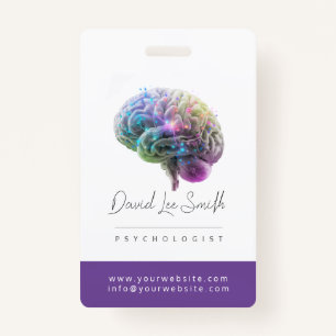 Psycholoog / neuroloog minimalist badge