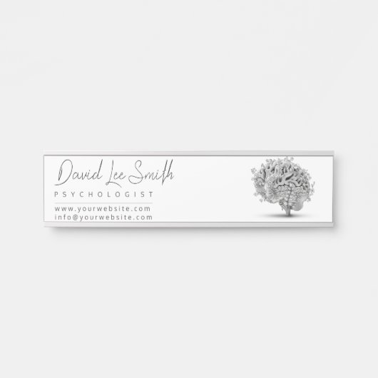 Psycholoog / neuroloog minimalist deurbordje (Voorkant)