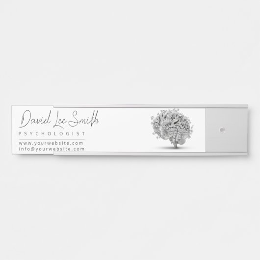Psycholoog / neuroloog minimalist deurbordje (Voorkant)