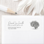 Psycholoog / neuroloog minimalist etiket (Insitu)