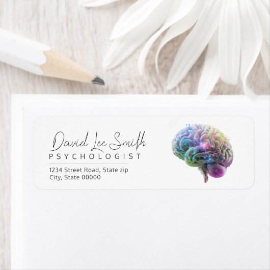 Psycholoog / neuroloog minimalist etiket (Insitu)