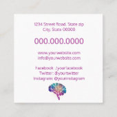 psycholoog/neuroloog vierkante visitekaartje (Achterkant)