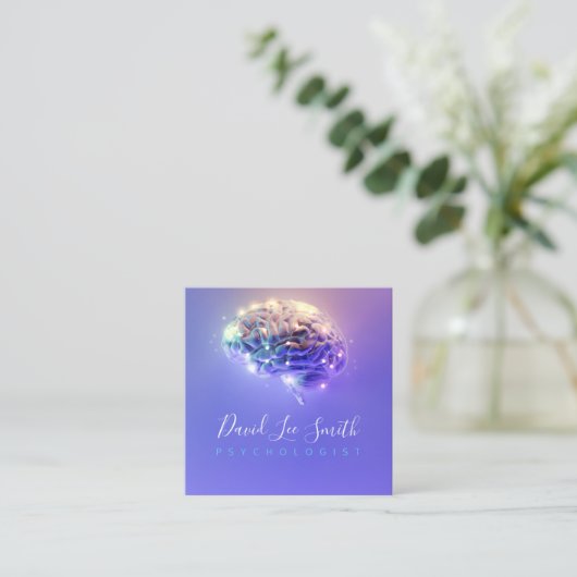 psycholoog/neuroloog vierkante visitekaartje (Staand voorkant)