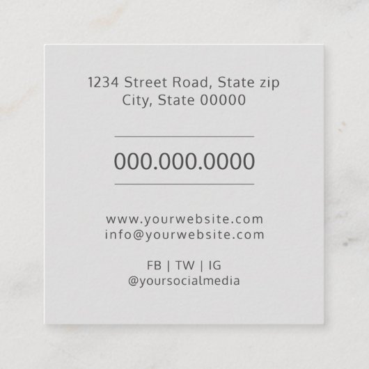 psycholoog/neuroloog vierkante visitekaartje (Achterkant)