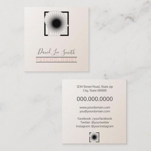 psycholoog/neuroloog vierkante visitekaartje (Voorkant / Achterkant)