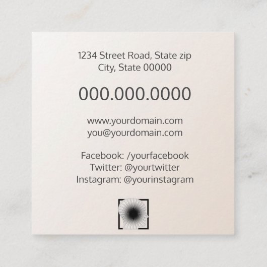 psycholoog/neuroloog vierkante visitekaartje (Achterkant)