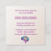 psycholoog/neuroloog vierkante visitekaartje (Achterkant)