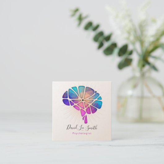 psycholoog/neuroloog vierkante visitekaartje (Staand voorkant)