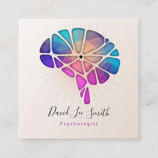 psycholoog/neuroloog vierkante visitekaartje (Voorkant)