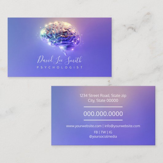 psycholoog/neuroloog visitekaartje (Voorkant / Achterkant)
