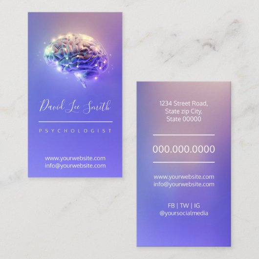 psycholoog/neuroloog visitekaartje (Voorkant / Achterkant)