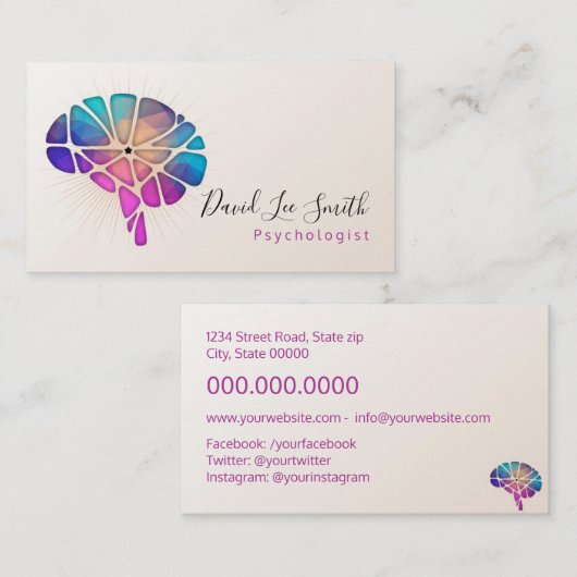 psycholoog/neuroloog visitekaartje (Voorkant / Achterkant)