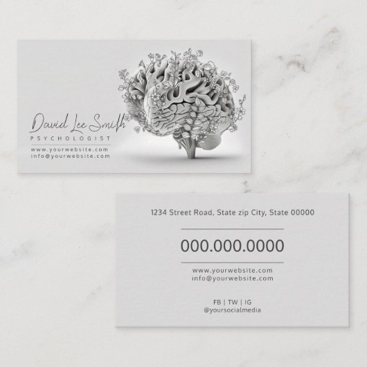 psycholoog/neuroloog visitekaartje (Voorkant / Achterkant)