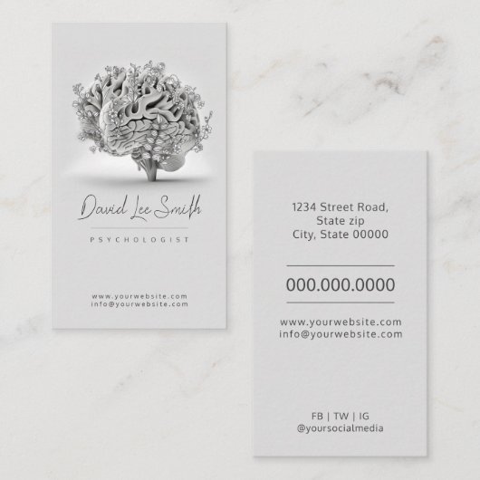 psycholoog/neuroloog visitekaartje (Voorkant / Achterkant)