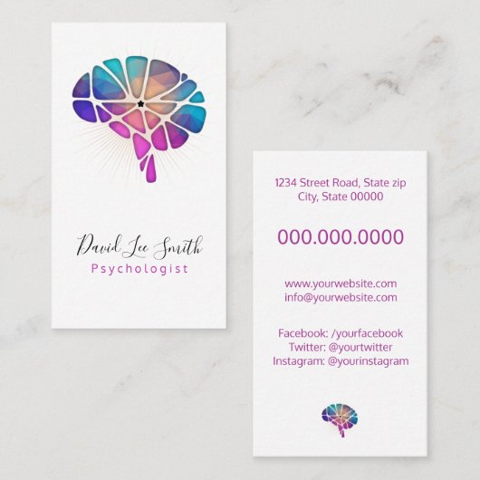 psycholoog/neuroloog visitekaartje (Voorkant / Achterkant)