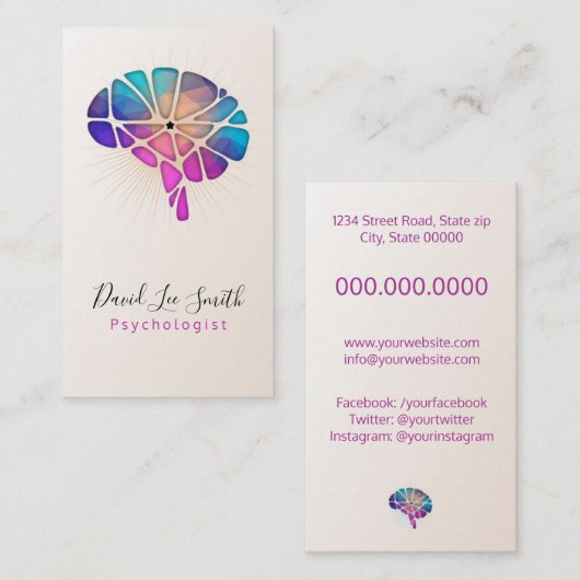 psycholoog/neuroloog visitekaartje (Voorkant / Achterkant)