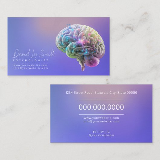 psycholoog/neuroloog visitekaartje (Voorkant / Achterkant)