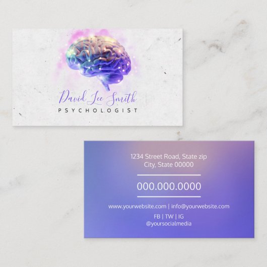 psycholoog/neuroloog visitekaartje (Voorkant / Achterkant)