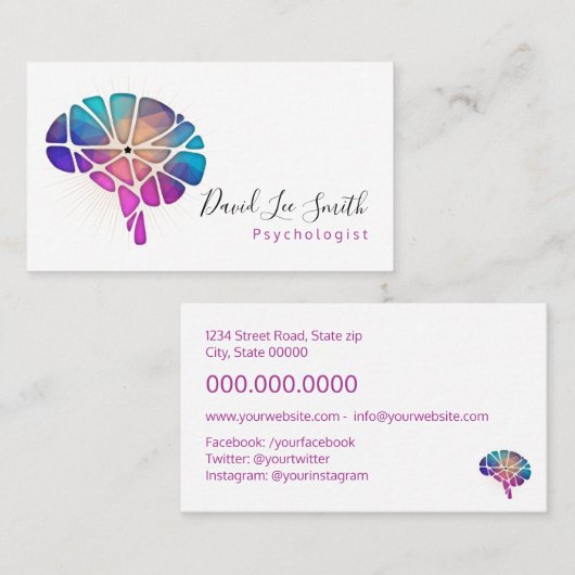 psycholoog/neuroloog visitekaartje (Voorkant / Achterkant)