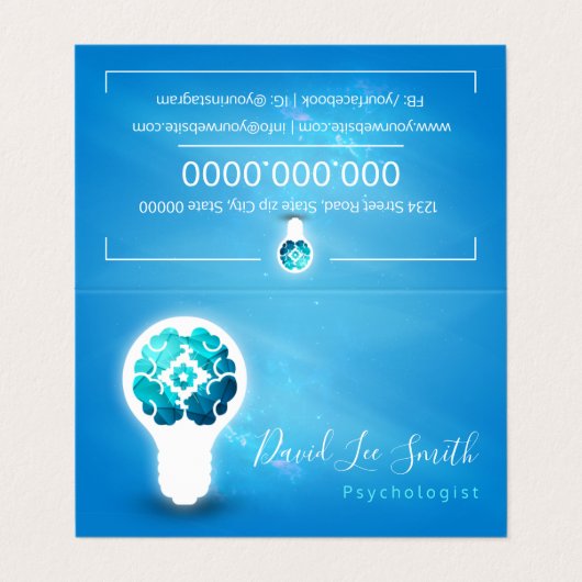 psycholoog/neuroloog visitekaartje (Buitenkant ongevouwen)