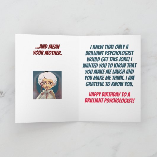 Psycholoog of psychiater Grappige Freud Verjaardag Kaart (Binnen)