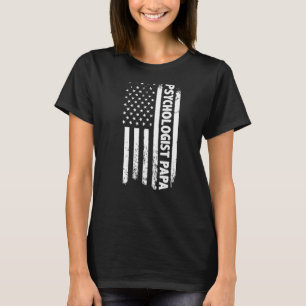 Psycholoog Papa American Flag Vaderdag T-shirt