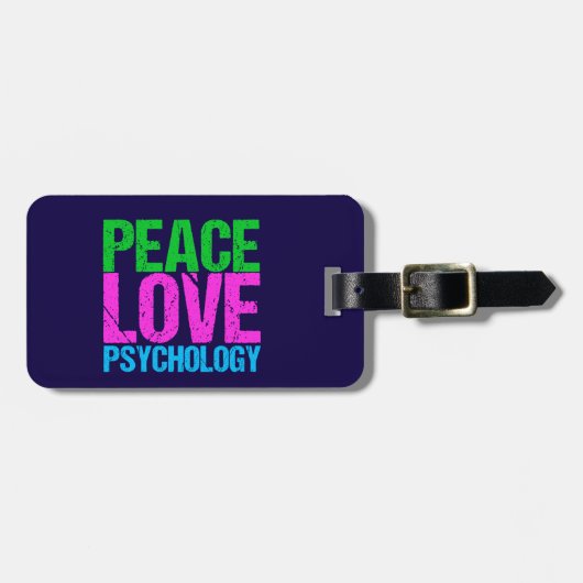 Psycholoog Peace Love Psychologie Bagagelabel (Voorkant horizontaal)