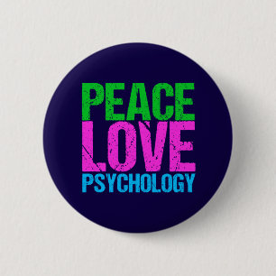 Psycholoog Peace Love Psychologie Ronde Button 5,7 Cm