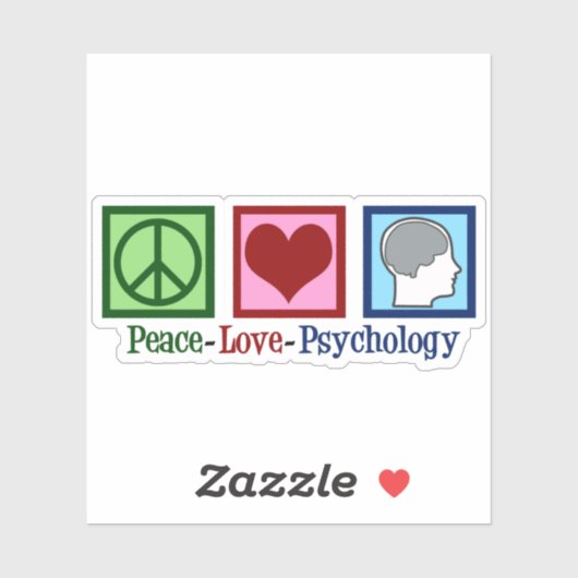 Psycholoog Peace Love Psychologie Sticker (Vel)