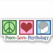 Psycholoog Peace Love Psychologie Sticker (Voorkant)