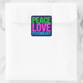 Psycholoog Peace Love Psychologie Vierkante Sticker (Tas)