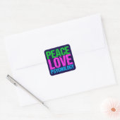 Psycholoog Peace Love Psychologie Vierkante Sticker (Envelop)