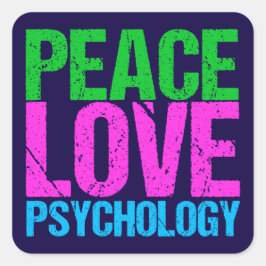 Psycholoog Peace Love Psychologie Vierkante Sticker