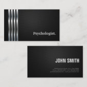 Psycholoog Professional Black Silver Visitekaartje (Voorkant / Achterkant)