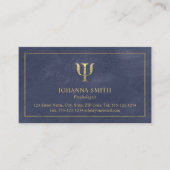 Psycholoog Psi Symbol Blue Canvas Golden Lijst Afsprakenkaartje (Voorkant)