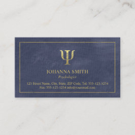 Psycholoog Psi Symbol Blue Canvas Golden Lijst Afsprakenkaartje