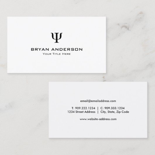 Psycholoog Psi-symbool Visitekaartje (Voorkant / Achterkant)