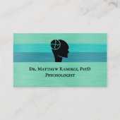 Psycholoog Psychiater Teal Nep Metaal QR Code Visitekaartje (Voorkant)
