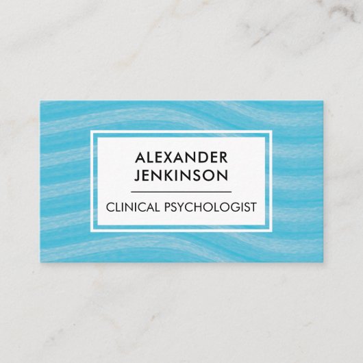 Psycholoog Psychiater Therapeut Zen Blue Waves Visitekaartje (Voorkant)