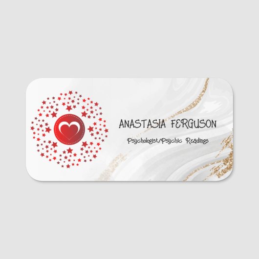 Psycholoog Psychic Minimalist Logo Typografie Naamplaatje (Voorkant)