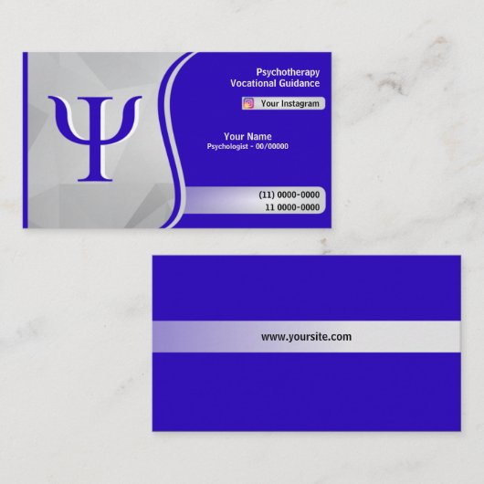 Psycholoog Psychologie Blue Logo Gradient Gradiënt Visitekaartje (Voorkant / Achterkant)