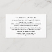 Psycholoog psychotherapie adviseur visitekaartje (Achterkant)