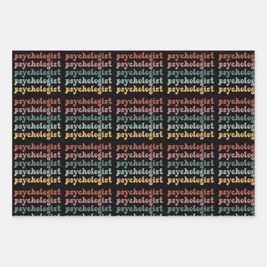 Psycholoog Retro Psychologie Student Afstuderen Inpakpapier Vel (Voorkant 3)