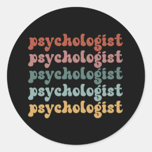 Psycholoog Retro Psychologie Student Afstuderen Ronde Sticker
