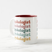 Psycholoog Retro Psychologie Student Afstuderen Tweekleurige Koffiemok (Voorkant links)