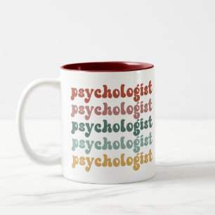 Psycholoog Retro Psychologie Student Afstuderen Tweekleurige Koffiemok