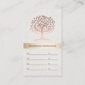 Psycholoog Roos Gold Tree Elegant Appointment Afsprakenkaartje (Achterkant)