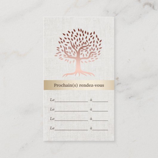 Psycholoog Roos Gold Tree Elegant Appointment Afsprakenkaartje (Achterkant)