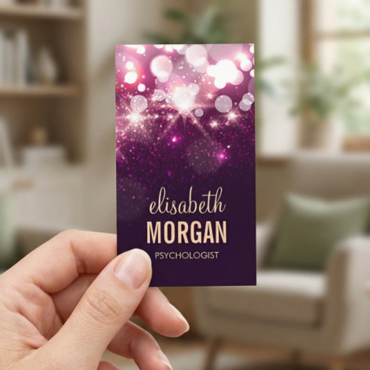 Psycholoog - Roze glitter Sparkles Visitekaartje